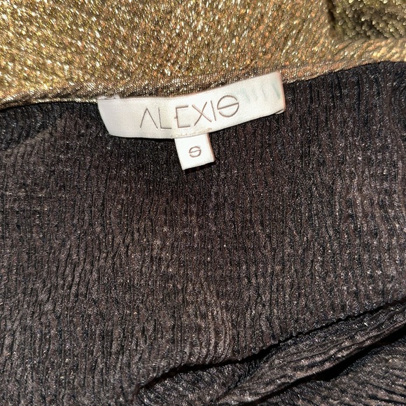 ALEXIS *Vander* gold lame 70s 80s disco style holiday party jumpsuit S *RARE* - Picture 5 of 7